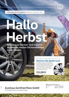 Volkswagen Prospekt der Woche "Herbst in Sicht" Seite 1, 01.09.2023 bis 30.11.2023 für Wolfschlugen Aktueller Volkswagen Prospekt "Herbst in Sicht" Seite 1 von 1 Seite für Wolfschlugen