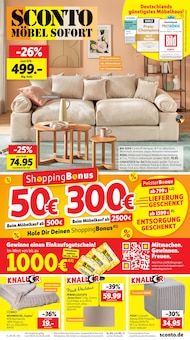 Wohnzimmertisch im aktuellen Sconto SB Prospekt (Leipzig) Wohnzimmertisch im Sconto SB Prospekt "Shopping Bonus" mit 8 Seiten (Leipzig)