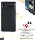 Promo LA BATTERIE EXTERNE 30 000 MAH à 19,99 € dans le catalogue Stokomani à Arques