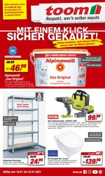 toom Baumarkt Prospekt für Dillingen mit 4 Seiten toom Baumarkt Prospekt für Dillingen: "MIT EINEM KLICK SICHER GEKAUFT!", 4 Seiten, 16.01.2021 - 22.01.2021