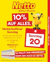 Netto Marken-Discount Discounter Prospekt der aktuellen Woche mit 2 Seiten, gültig von 20.09.2026 bis 20.09.2026, in Hildesheim und Umgebung Aktueller Netto Marken-Discount Discounter Prospekt in Hildesheim und Umgebung, "10% auf ALLES" mit 2 Seiten, 20.09.2026 - 20.09.2026