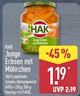 Junge Erbsen mit Möhrchen von HAK für 1,19 € bei ALDI Nord im Angebot Junge Erbsen mit Möhrchen von HAK im aktuellen ALDI Nord Prospekt