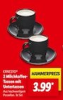 2 Milchkaffee-Tassen mit Untertassen im Angebot bei Lidl in Herford 2 Milchkaffee-Tassen mit Untertassen Angebote von Ernesto bei Lidl Herford für 3,99 €