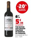 Vin rouge AOP Graves - Chateau de Respire la Carrade en promo chez Super U Livry-Gargan à 5,35 €