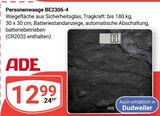 Personenwaage BE2306-4 Angebote von ADE bei GLOBUS St. Ingbert für 12,99 €