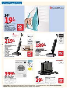 Promotion Aspirateur Traineau dans le prospectus Auchan Hypermarché, valable du 08/09/2026 au 20/09/2026 Promo Aspirateur Traineau dans le catalogue Auchan Hypermarché du moment à la page 32
