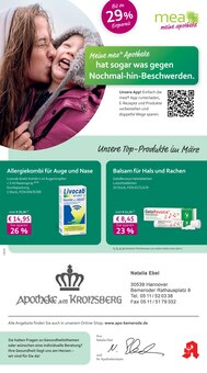 mea - meine apotheke Prospekt der Woche "Unsere März-Angebote" Seite 1, 01.03.2026 bis 31.03.2026 für Hannover Aktueller mea - meine apotheke Prospekt "Unsere März-Angebote" Seite 1 von 4 Seiten für Hannover