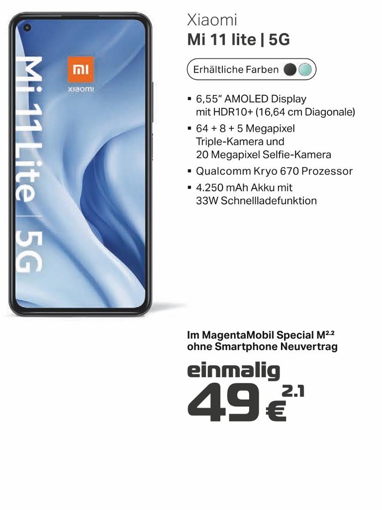 cosmophone Hannover - Smartphone Mi 11 lite | 5G Smartphone Mi 11 lite | 5G Angebot bei cosmophone Hannover im Prospekt Aktuelle Angebote