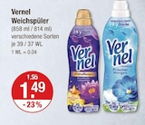 Waschpulver im V-Markt Prospekt Weichspüler Aromatherapie Lotusblüte von Vernel im aktuellen V-Markt Prospekt für 1,49 €
