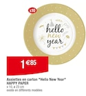 Assiettes en carton Hello New Year - Happy Paper en promo chez Carrefour Limoges à 1,85 €