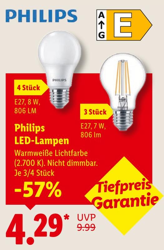 LED-Lampen E27, 7 W, 806 LM