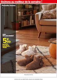 Prix et réduction Pantoufles Femme dans le prospectus Carrefour en cours Offre Pantoufles Femme dans le catalogue Carrefour du moment à la page 2