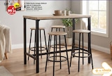 Table haute mange-debout Loka et 4 tabourets - Maxi Bazar à Courbevoie Table haute mange-debout Loka et 4 tabourets en promo chez Maxi Bazar Courbevoie à 99,99 €