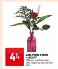 Promo VASE VERRE 2 BRINS + 1 ROSE à 4,49 € dans le catalogue Auchan Supermarché à Cheverchemont