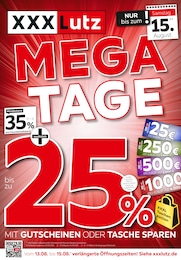 XXXLutz Prospekt "MEGA TAGE", 4 Seiten, 08.08.2026 - 08.08.2026 Aktueller XXXLutz Prospekt, "MEGA TAGE", mit Angeboten der Woche, gültig von 08.08.2026 bis 08.08.2026