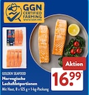 Norwegische Lachsfiletportionen im ALDI SÜD Prospekt Norwegische Lachsfiletportionen von Golden Seafood im aktuellen ALDI SÜD Prospekt für 16,99 €