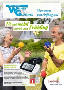 Aktueller Sanitätshaus Weinert & Grüssing GmbH Prospekt "Fit und mobil durch den Frühling" Seite 1 von 6 Seiten