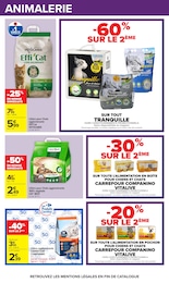 Prix et réduction Litière agglomérante chat dans le prospectus Carrefour en cours Offre Litière agglomérante chat dans le catalogue Carrefour du moment à la page 41