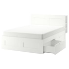 Bettgestell, Kopfteil und Schublade weiß/Lindbåden 180x200 cm Angebote von BRIMNES bei IKEA Herford für 429,00 €