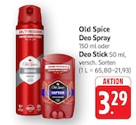Deo Spray im Angebot bei E center in Stuttgart Deo Spray Angebote von Old Spice bei E center Stuttgart für 3,29 €
