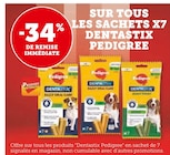 Promo -34% de remise immédiate sur tous les sachets x7 dentastix pedigree à  dans le catalogue Hyper U à Parthenay