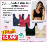 Soutien-gorge avec dentelle 2 pièces - J-LINE - Norma à Metz Soutien-gorge avec dentelle 2 pièces - J-LINE en promo chez Norma Metz à 14,99 €