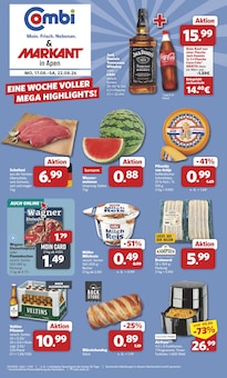combi Apen Prospekt der aktuellen Woche, gültig von 17.08.2026 bis 22.08.2026 Aktueller combi Apen Prospekt "Markt - Angebote" mit 33 Seiten
