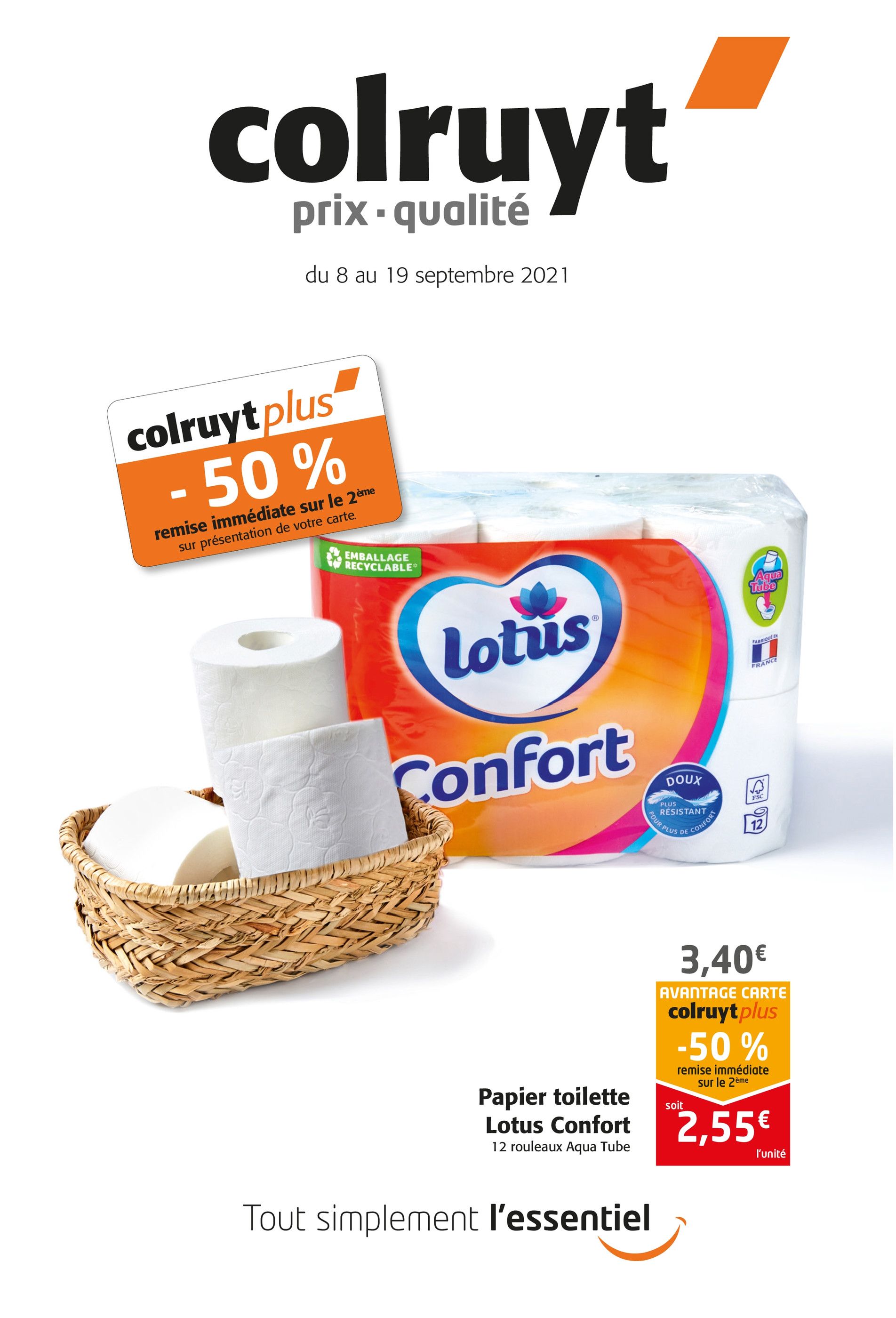 Catalogue Colruyt à Arbouans, avec 20 pages Prospectus Colruyt à Arbouans, "Tout simplement l'essentiel", 20 pages, 08/09/2021 - 19/09/2021