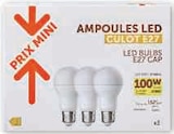 Lot de 3 ampoules led prix mini 100w e27 en promo chez U Express Vénissieux à 10,99 €