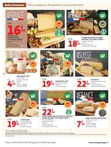 Promotion Comté dans le prospectus Auchan Hypermarché, valable du 29/09/2026 au 11/10/2026 Promo Comté dans le catalogue Auchan Hypermarché du moment à la page 12