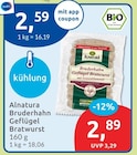 Bruderhahn Geflügel Bratwurst von Alnatura im aktuellen budni Prospekt