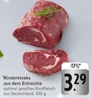 Rindersteaks aus dem Entrecôte Angebote bei EDEKA Aschaffenburg für 3,29 €