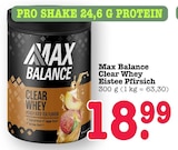 Clear Whey Eistee Pfirsich Angebote von Max Balance bei E center Frankfurt für 18,99 €