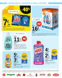 Prix et réduction Lessive Liquide dans le prospectus E.Leclerc en cours Offre Lessive Liquide dans le catalogue E.Leclerc du moment à la page 32