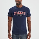 Promo T-shirt manches courtes coton Creeks bleu marine homme à 4,99 € dans le catalogue La Halle à Proville