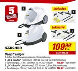 Dampfreiniger SC 2 EasyFix Angebote von Kärcher bei toom Baumarkt Greifswald für 109,99 €