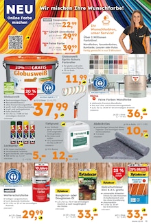 Wandfarbe im aktuellen Globus-Baumarkt Prospekt (Halle (Saale)) Wandfarbe im Globus-Baumarkt Prospekt "Immer eine Idee besser" mit 20 Seiten (Halle (Saale))