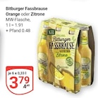 Fassbrause Orange im Angebot bei GLOBUS in Neunkirchen Fassbrause Orange Angebote von Bitburger bei GLOBUS Neunkirchen für 3,79 €