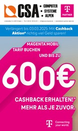 CSA Computer Prospekt für Dinslaken mit 8 Seiten CSA Computer Prospekt für Dinslaken: "Verlängert bis zum 03.03.2025: Mit Cashback Aktion richtig viel Geld sparen!", 8 Seiten, 02.01.2025 - 31.01.2025
