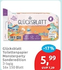 Toilettenpapier Monsterparty Sonderedition von Glücksblatt für 5,99 € bei budni im Angebot Toilettenpapier Monsterparty Sonderedition von Glücksblatt im aktuellen budni Prospekt