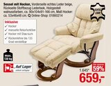 Sessel mit Hocker Angebote bei Opti-Wohnwelt Schweinfurt für 659,00 €