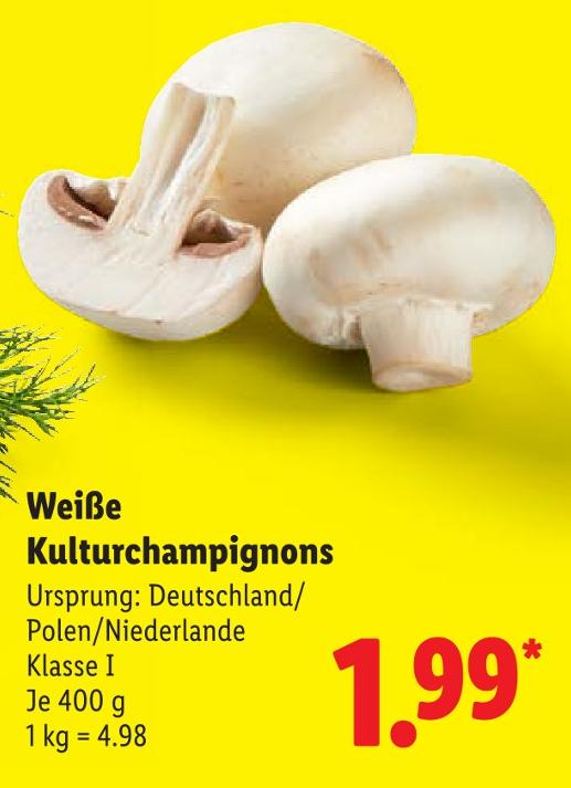 Weiße Kulturchampignons