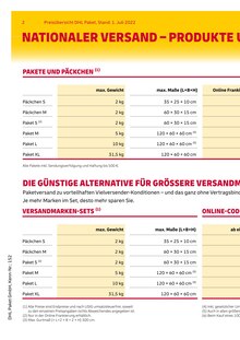 DHL Packstation Nauen Prospekt der aktuellen Woche, gültig von 09.02.2023 bis 02.05.2023 Aktueller DHL Packstation Nauen Prospekt "PREISÜBERSICHT" mit 11 Seiten