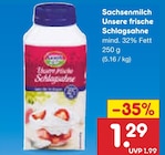 Unsere frische Schlagsahne im Angebot bei Netto Marken-Discount in Dessau-Roßlau Unsere frische Schlagsahne Angebote von Sachsenmilch bei Netto Marken-Discount Dessau-Roßlau für 1,29 €