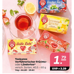 Verführerischer Früchte- oder Ländertee