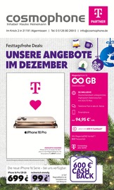 Aktueller cosmophone Weitere Geschäfte Prospekt in Hildesheim und Umgebung, "Festtagsfrohe Deals: UNSERE ANGEBOTE IM DEZEMBER" mit 12 Seiten, 04.12.2024 - 31.12.2024