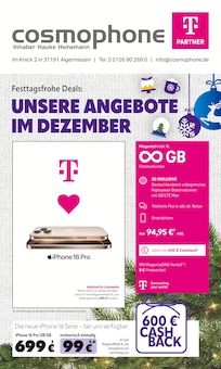 cosmophone Prospekt Festtagsfrohe Deals: UNSERE ANGEBOTE IM DEZEMBER mit  Seiten