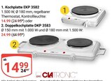 Kochplatte EKP 3582 Angebote von Clatronic bei GLOBUS Krefeld für 14,99 €