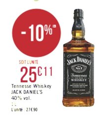 Tennesse whiskey 40% vol. - Géant Casino à Lyon Tennesse whiskey 40% vol. en promo chez Géant Casino Lyon à 25,11 €