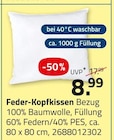 Feder-Kopfkissen für 8,99 € bei ROLLER im Angebot Feder-Kopfkissen im aktuellen ROLLER Prospekt